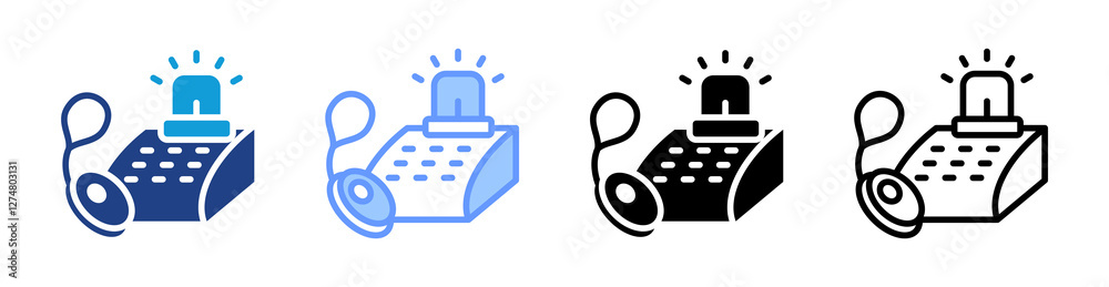 Poster personal emergency response icon set multiple style collection