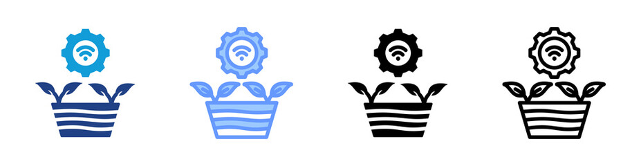 Smart Gardening icon set multiple style collection
