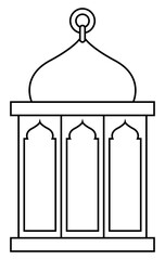 Dome with Rectangle Black Outline Islamic Lantern Element for Ramadan Arabic Hanging Oil Lamp Lights