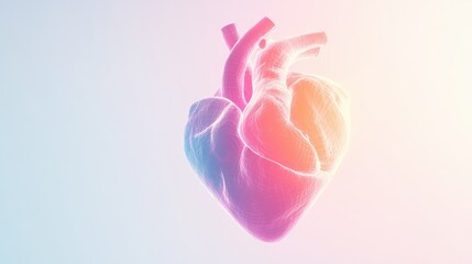 Human heart illustration displayed with vibrant gradient colors