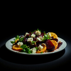 Roasted Beet Feta Salad - Orange Walnut Balsamic Glaze