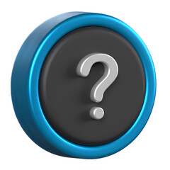 Question 3D Icon with transparent background (HD)	