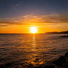 Coastal Sunset Warm Hues