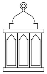 Dome with Double Rectangle Black Outline Islamic Lantern Element for Ramadan Arabic Hanging Oil Lamp Lights