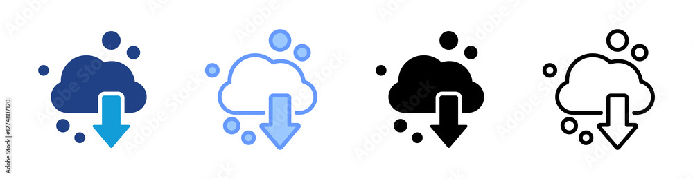 Poster Carbon Dioxide icon set multiple style collection