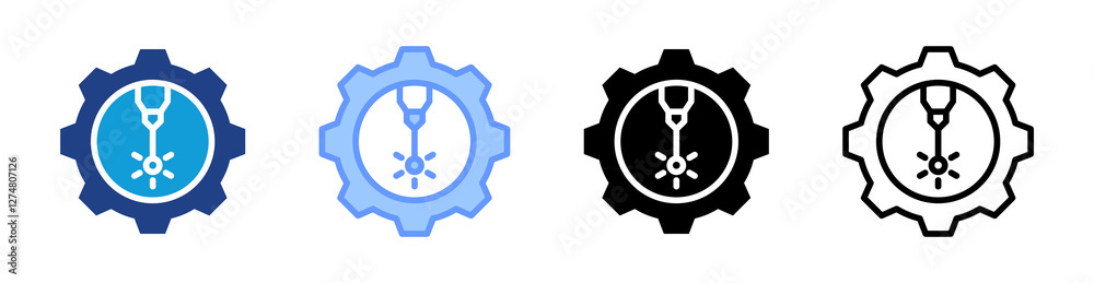 Poster Laser Cnc icon set multiple style collection