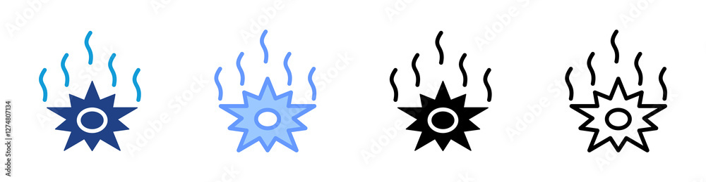 Poster Vaporize icon set multiple style collection