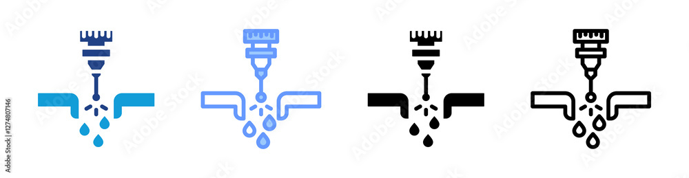 Poster Melting icon set multiple style collection