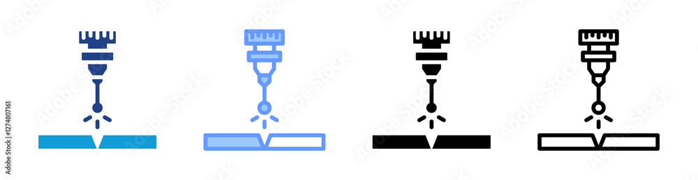 Poster laser welding icon set multiple style collection