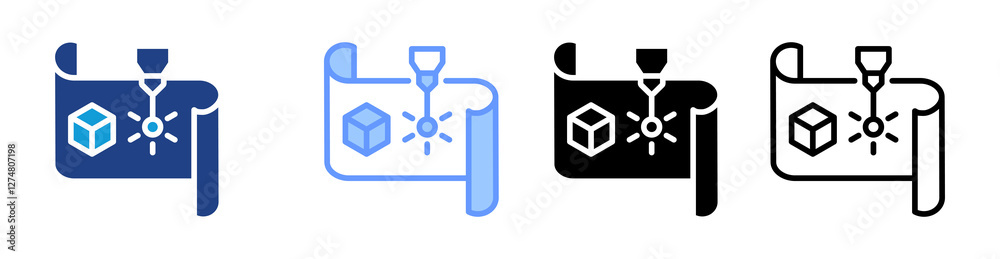 Aufkleber acrylic icon set multiple style collection
