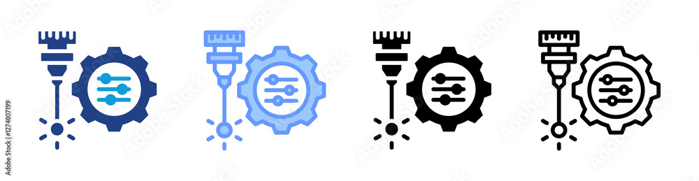 Aufkleber glass icon set multiple style collection