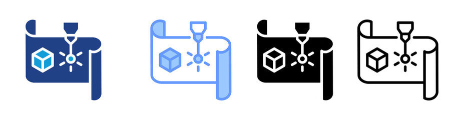 Acrylic icon set multiple style collection