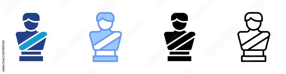 Poster sculpture icon set multiple style collection