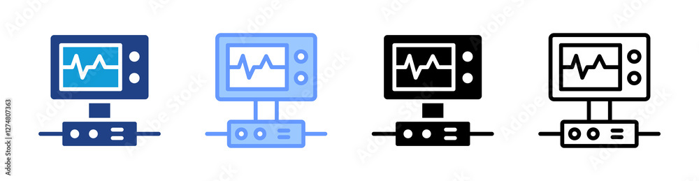 Poster medical device icon set multiple style collection