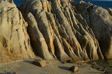 rocky coast of the sea, Isola dell'Asinara. Sassari, Sardinia, Italy
