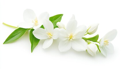 Obraz premium Beautiful White Jasmine Flowers Branch Blossom Bouquet