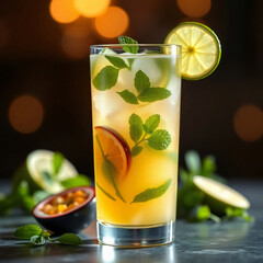 Passion Fruit Mojito - Muddled Mint and Lime Cocktail