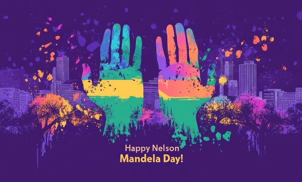 Happy Nelson Mandela Day! Celebrating unity and hope with vibrant colors.