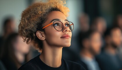 Transhumanism Vision Inspired Woman at Tech Conference Looks to Future