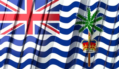 British Indian Ocean Territory - geometrical flag with stripes - 3D illustration