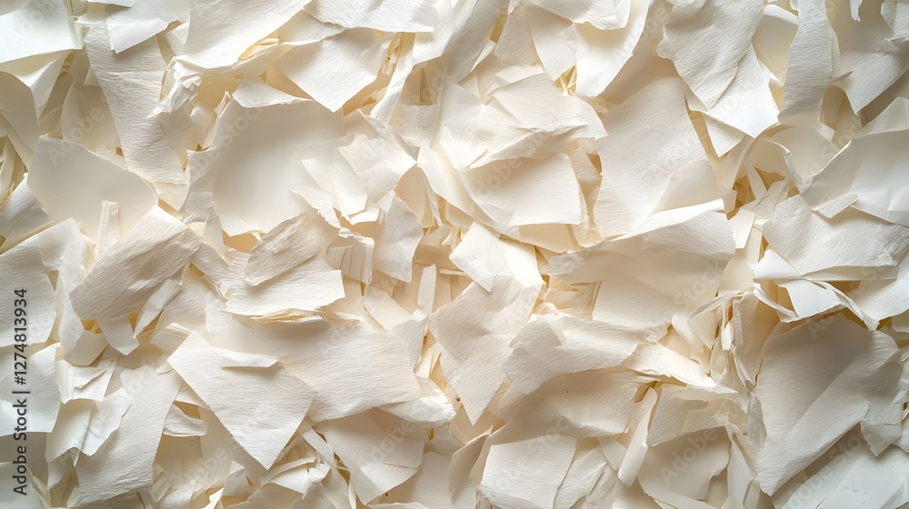 Poster close-up of many torn pieces of white paper. abstract texture background image. abstract texture: a 