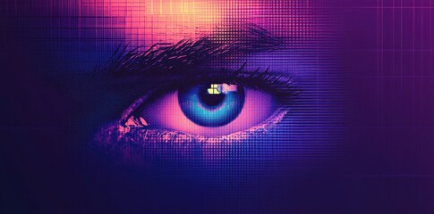 Digitally enhanced close up image of a human eye