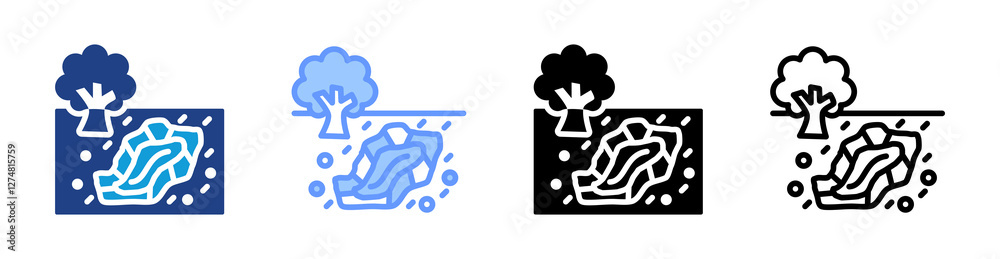Poster Overburden icon set multiple style collection