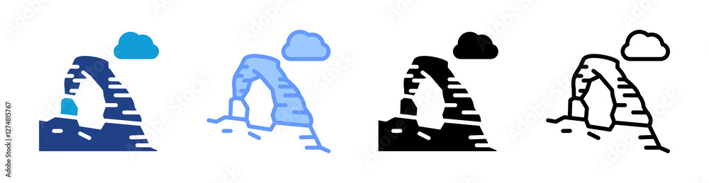 Poster sandstone icon set multiple style collection