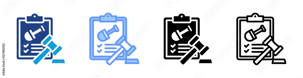 Poster regulation icon set multiple style collection