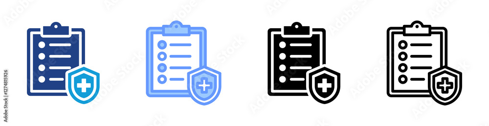 Poster Safety Precaution icon set multiple style collection
