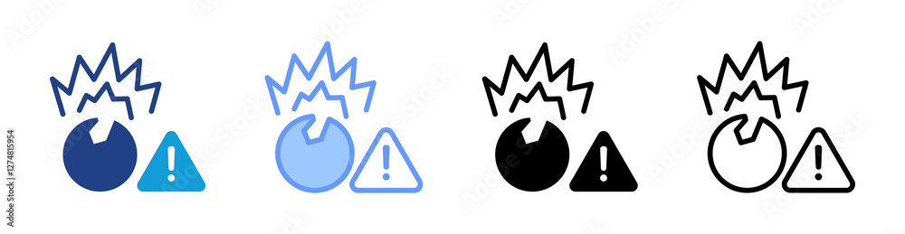 Poster Explosive icon set multiple style collection