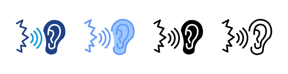 Noise Pollution icon set multiple style collection