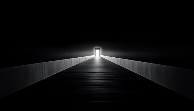 Schlichte schwarze T&uuml;r mit geometrischem Muster in minimalistischer Umgebung

