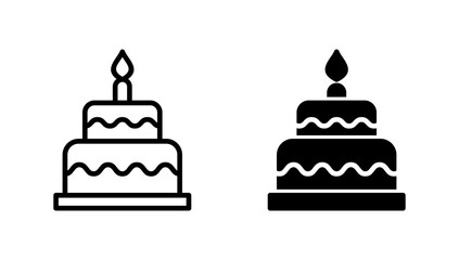 Cake icon vector. Cake sign and symbol. Birthday cake icon