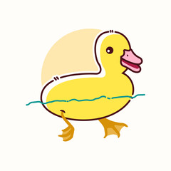 Minimalist Cartoon Duck - Digital Illustration