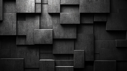 A geometric background with dark gray textured panels arranged in a minimalist pattern. Symbolizing modernity, order, and technology with space for captions, ideal for tech and design concepts.

