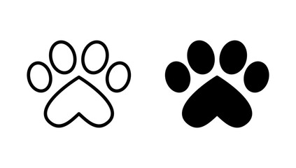 Paw icon vector. paw print sign and symbol. dog or cat paw