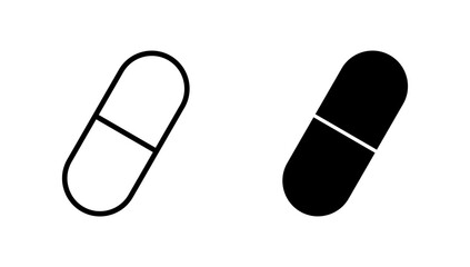Pills icon vector. capsule icon. Drug sign and symbol