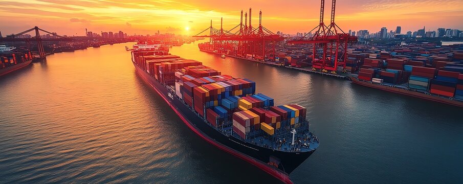 Illustrate a global supply chain network powered by renewable energy, showcasing the shift to greener logistics and environmentallyconscious operations