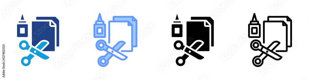 Aufkleber Crafting icon set multiple style collection