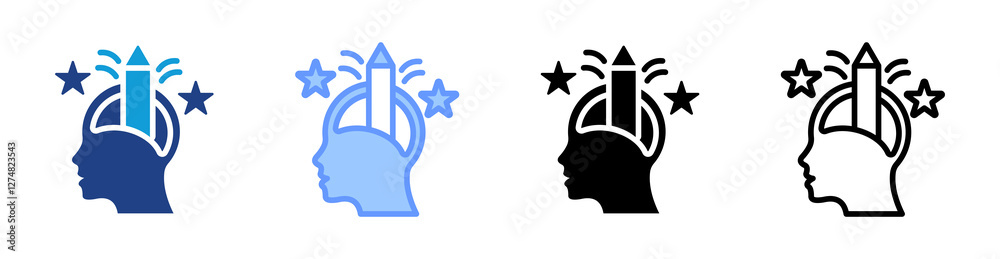 Poster creativity icon set multiple style collection