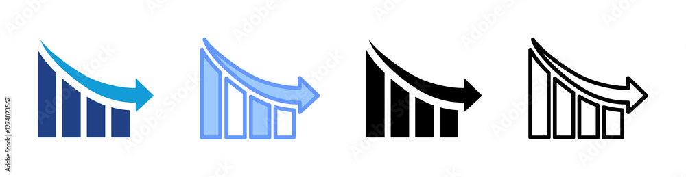 Poster Reduce icon set multiple style collection
