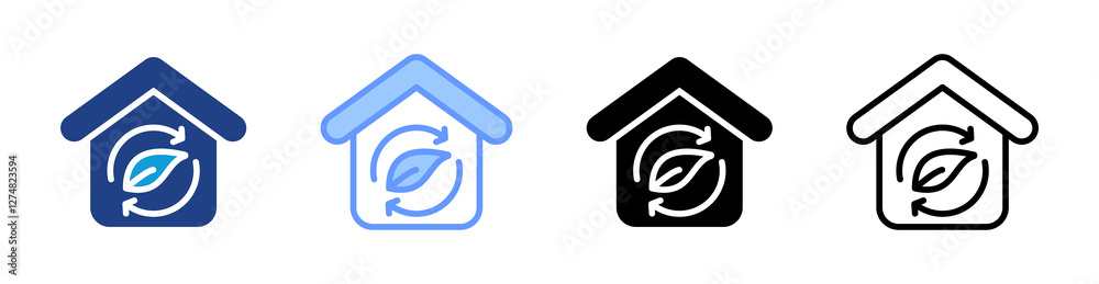 Poster Sustainable Design icon set multiple style collection