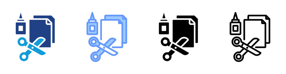 Crafting icon set multiple style collection