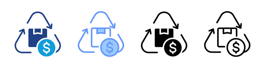 Circular Economy icon set multiple style collection