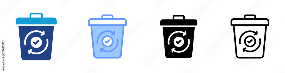 Poster repurposing waste icon set multiple style collection
