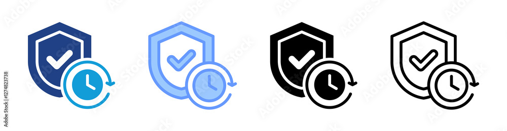 Aufkleber durability icon set multiple style collection