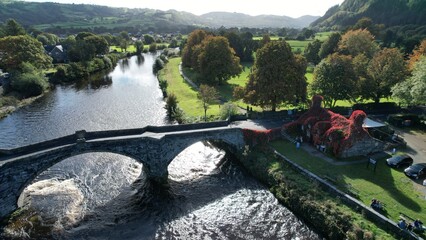 Pont Fawr (also known as Llanrwst Bridge) crosses the River Conwy in the town of Llanrwst, Conwy...