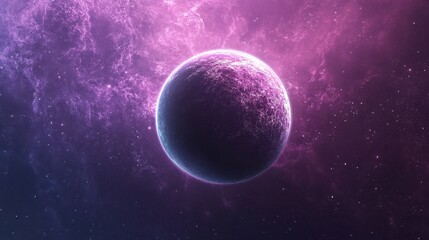 Obraz premium A beautiful purple and blue planet floats in deep space