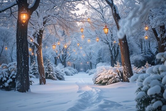 Elegant Snowy Landscape for a Serene Holiday Experience